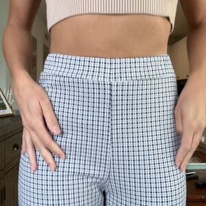 Medium Checkered Black and White Pants Women's Comfy Fitting